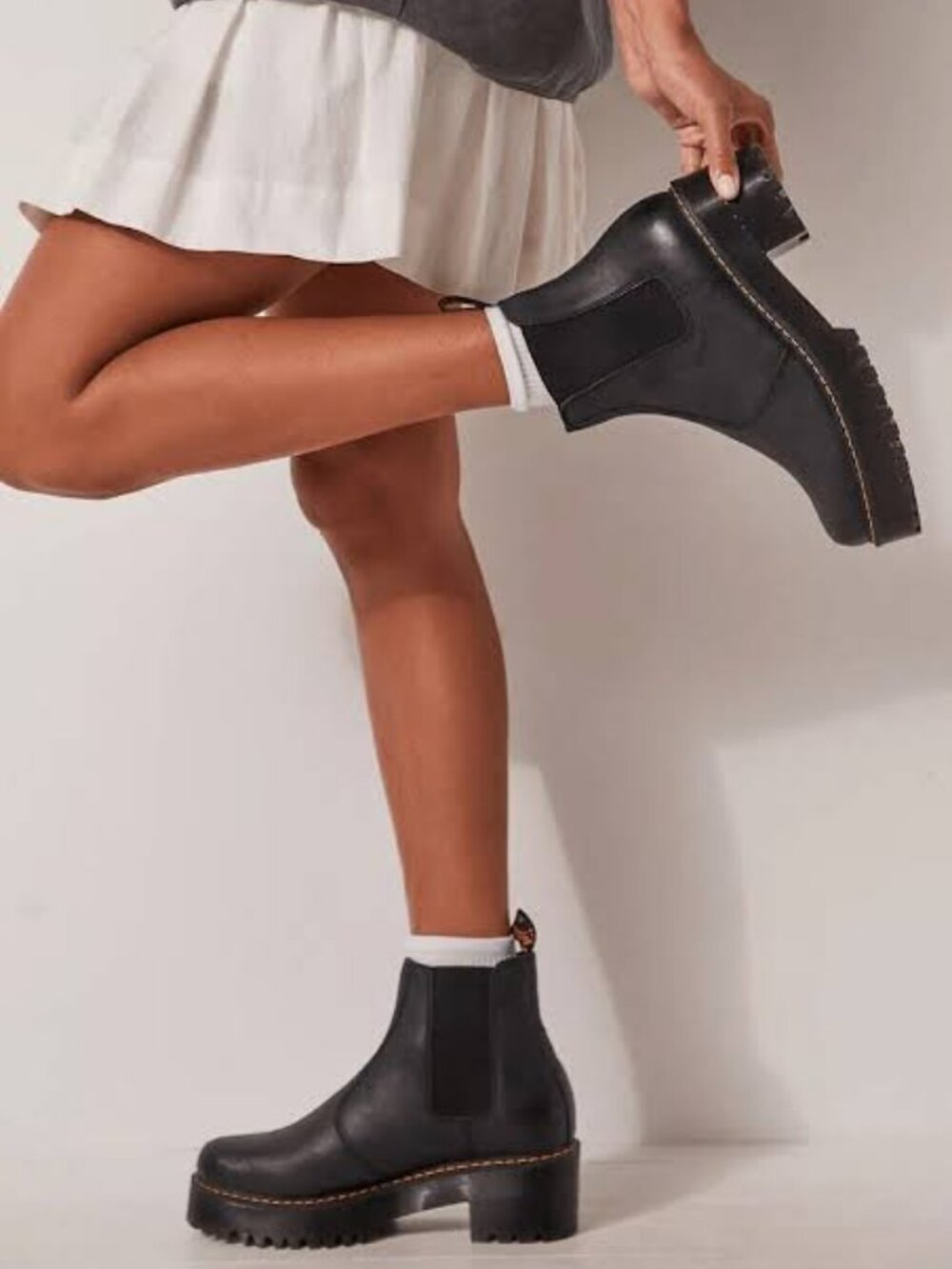 Dr Martens Rometty Wyoming Leather Platform Chelsea Boots (Size 6)